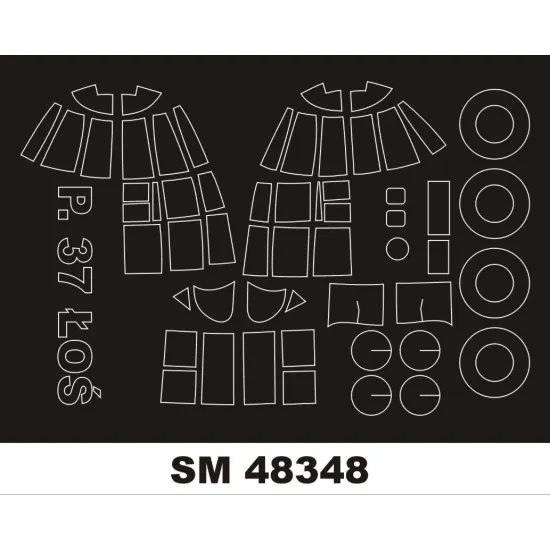 Montex Sm48348 1/48 Painting Mask For Pzl P-37 Los Outside For Mirage Kits