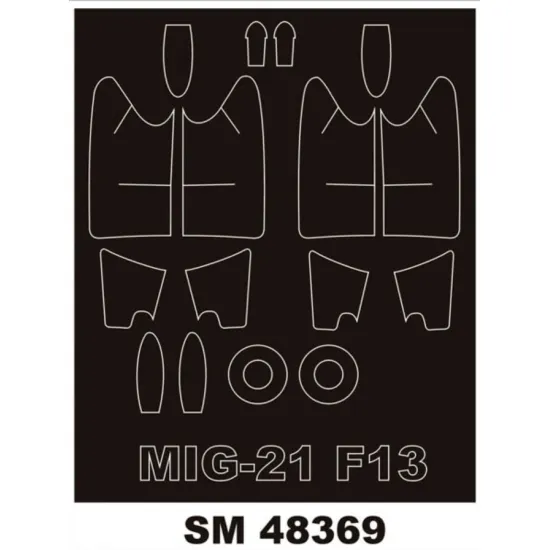 Montex Sm48369 1/48 Painting Mask For Mig-21f-13 Outside Inside For Trumpeter Kits