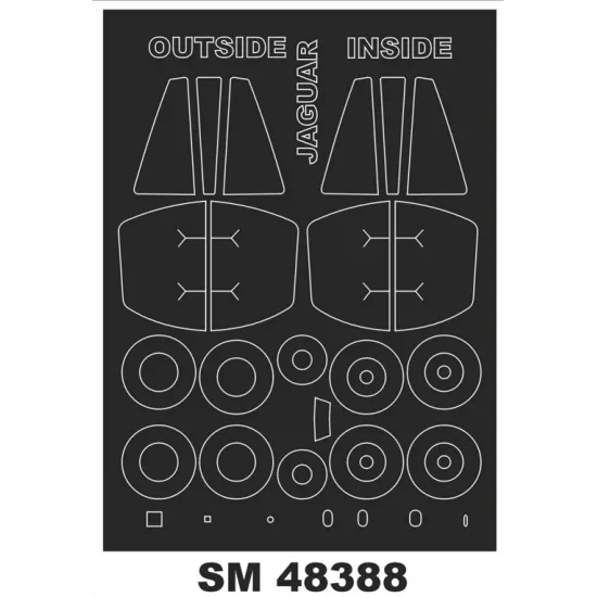 Montex Sm48388 1/48 Painting Mask For Sepecat Jaguar A Out/In For Kittyhawk Kits