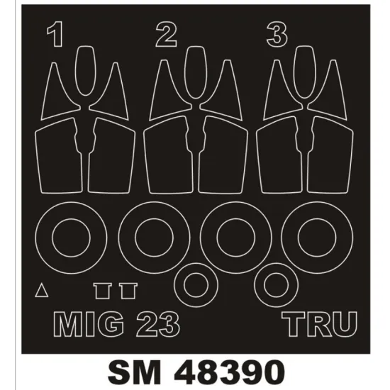 Montex Sm48390 1/48 Painting Mask For Mig-23ml/Mf Out/In For Trumpeter Kits