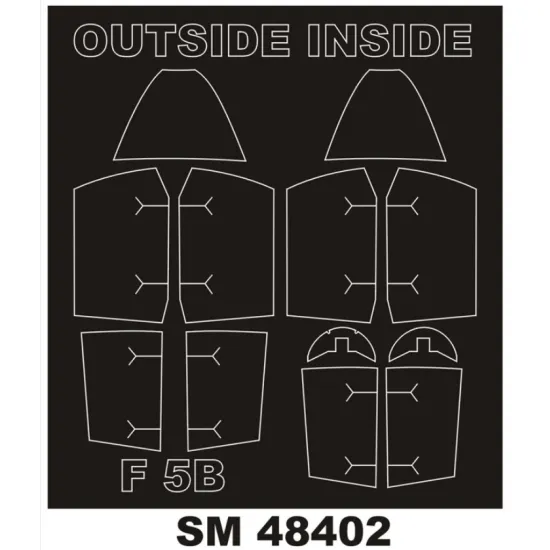 Montex Sm48402 1/48 Painting Mask For F-5b Outside Inside For Kinetic Kits