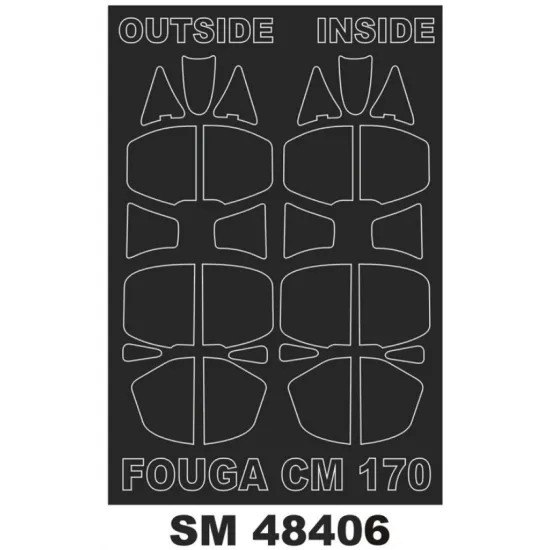 Montex Sm48406 1/48 Painting Mask For Fouga Magister Out/In For Kinetic Kits