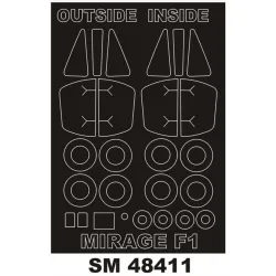 Montex Sm48411 1/48 Painting Mask For Mirage F1 Ct/Cr Out/In For Kittyhawk Kits