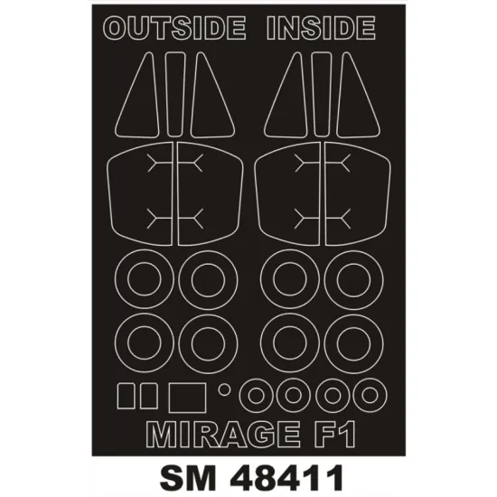 Montex Sm48411 1/48 Painting Mask For Mirage F1 Ct/Cr Out/In For Kittyhawk Kits