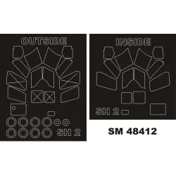 Montex Sm48412 1/48 Painting Mask For Sh-2f Seasprite Out/In For Kittyhawk Kits