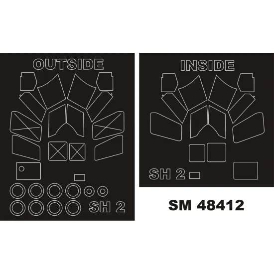 Montex Sm48412 1/48 Painting Mask For Sh-2f Seasprite Out/In For Kittyhawk Kits