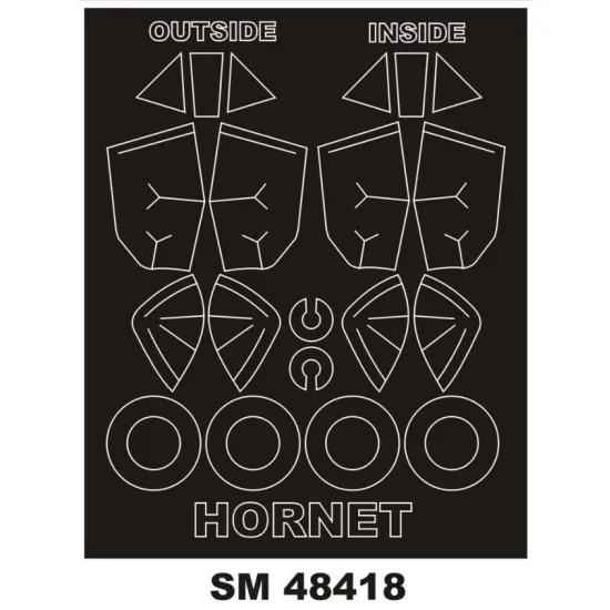 Montex Sm48418 1/48 Painting Mask For Dh Hornet Out/In For Trumpeter Kits