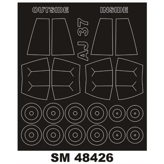 Montex Sm48426 1/48 Painting Mask For Aj-37 Viggen Out/In For Special Hobby Kits