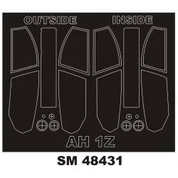 Montex Sm48431 1/48 Painting Mask For Ah-1z Viper Out/In For Kittyhawk Kits