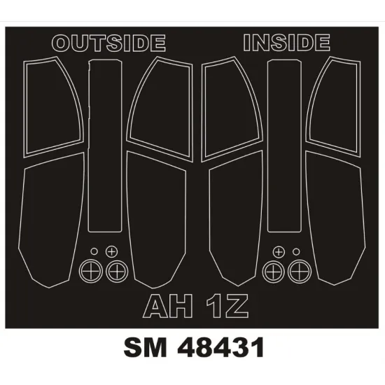 Montex Sm48431 1/48 Painting Mask For Ah-1z Viper Out/In For Kittyhawk Kits