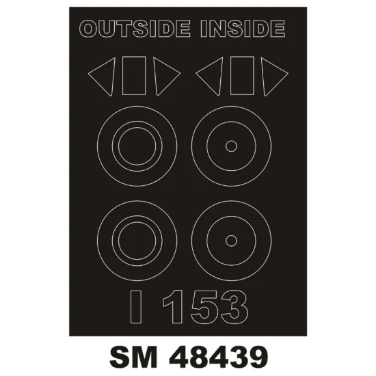 Montex Sm48439 1/48 Painting Mask For I-153 Chaika Out/In For Icm Kits