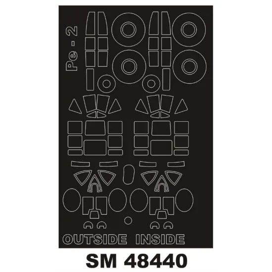 Montex Sm48440 1/48 Painting Mask For Pe-2 Out/In For Zvezda Kits