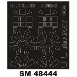 Montex Sm48444 1/48 Painting Mask For B.p. Defiant Out/In For Airfix Kits