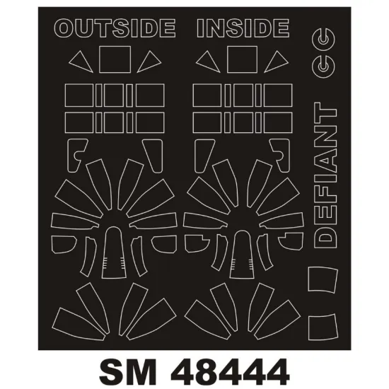 Montex Sm48444 1/48 Painting Mask For B.p. Defiant Out/In For Airfix Kits