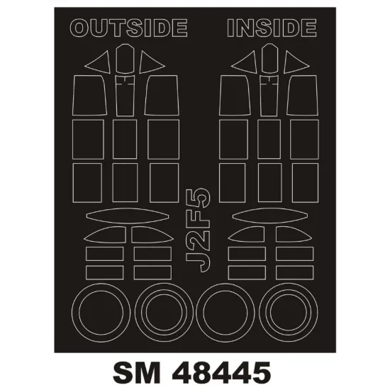 Montex Sm48445 1/48 Painting Mask For J2f-5 Duck Outside Inside For Merit Kits