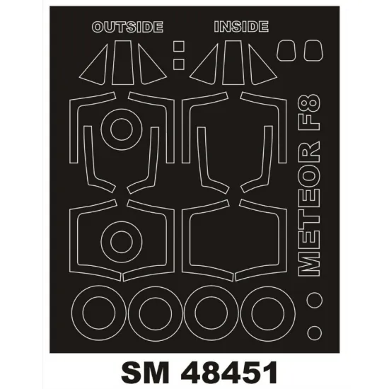 Montex Sm48451 1/48 Painting Mask For Meteor F8 Outside Inside For Airfix Kits