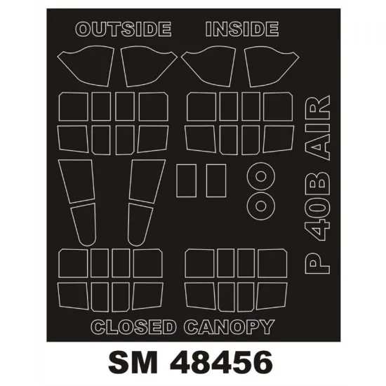 Montex Sm48456 1/48 Painting Mask For P-40b Outside Inside For Airfix Kits