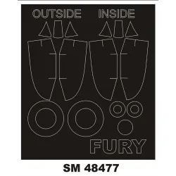 Montex Sm48477 1/48 Painting Mask For Sea Fury Fb.11 Outside Inside For Airfix Kits