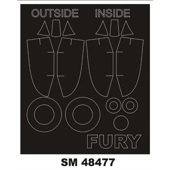 Montex Sm48477 1/48 Painting Mask For Sea Fury Fb.11 Outside Inside For Airfix Kits