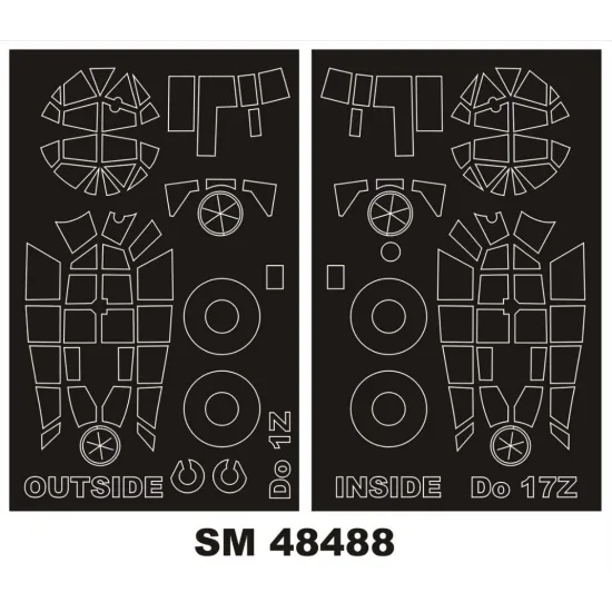 Montex Sm48488 1/48 Painting Mask For Do-17z Outside Inside For Icm Kits