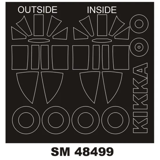 Montex Sm48499 1/48 Painting Mask For Shisei Kikka Out/In For Fine Molds Kits