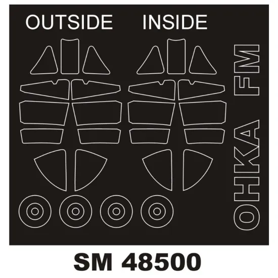 Montex Sm48500 1/48 Painting Mask For Mxy 7 Ohka Out/In For Fine Molds Kits