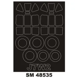Montex Sm48535 1/48 Painting Mask For Kyushu J7w2 Out/In For Hasegawa Kits
