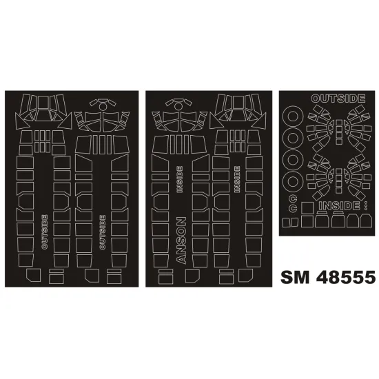 Montex Sm48555 1/48 Painting Mask For Avro Anson Outside Inside For Airfix Kits