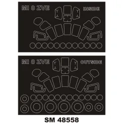 Montex Sm48558 1/48 Painting Mask For Mi-8 Outside Inside For Zvezda Kits