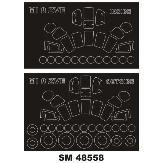 Montex Sm48558 1/48 Painting Mask For Mi-8 Outside Inside For Zvezda Kits
