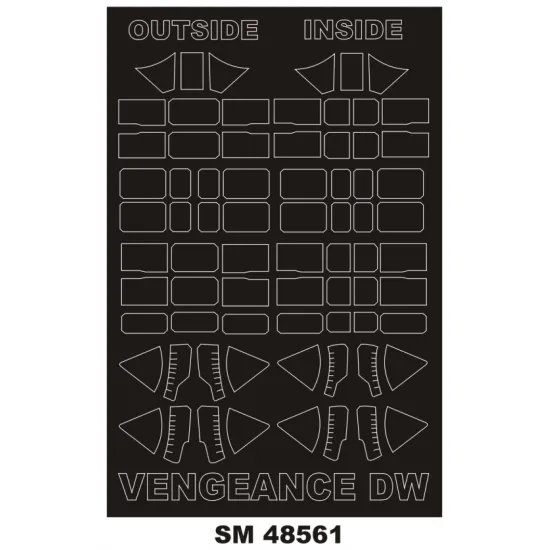 Montex Sm48561 1/48 Painting Mask For Vengenance Ii Outside Inside For Dora Wings Kits