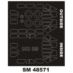 Montex Sm48571 1/48 Painting Mask For Dh-89 Dragon Rapide Outside Inside For Armory Kits