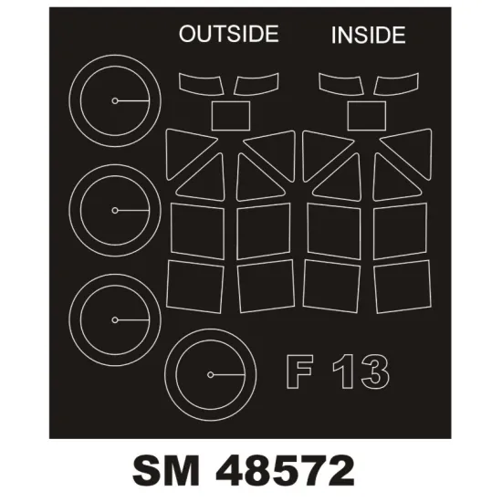 Montex Sm48572 1/48 Painting Mask For Junkers F-13 Outside Inside For Miniart Kits
