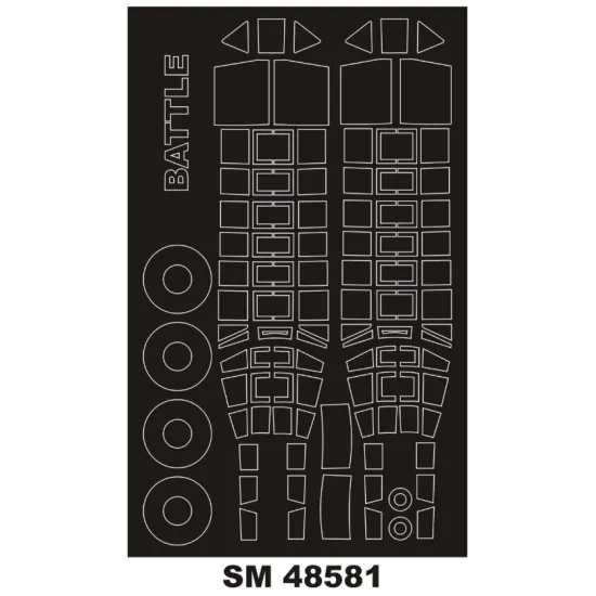 Montex Sm48581 1/48 Painting Mask For Fairey Battle Outside Inside For Trumpeter Kits