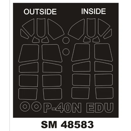 Montex Sm48583 1/48 Painting Mask For P-40n Warhawk Outside Inside For Eduard Kits