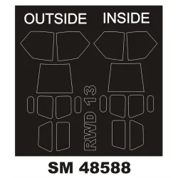 Montex Sm48588 1/48 Painting Mask For Rwd-13 Outside Inside For Answer Kits