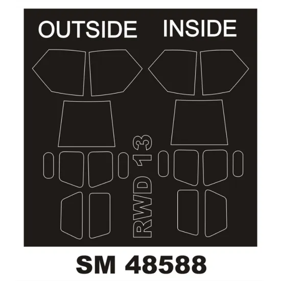 Montex Sm48588 1/48 Painting Mask For Rwd-13 Outside Inside For Answer Kits