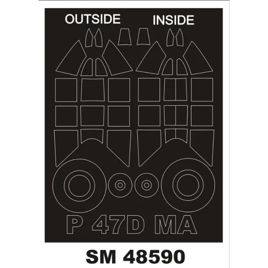 Montex Sm48590 1/48 Painting Mask For P-47d-11re Outside Inside For Miniart Kits