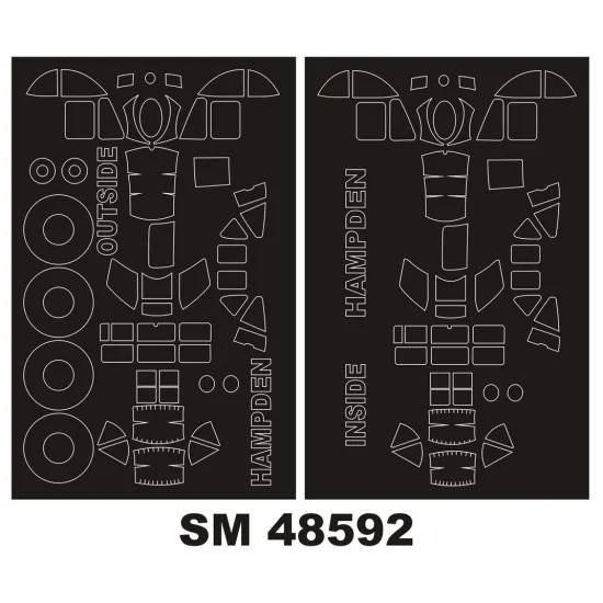 Montex Sm48592 1/48 Painting Mask For Hp.52 Hampden B.mk.1 Outside Inside Icm
