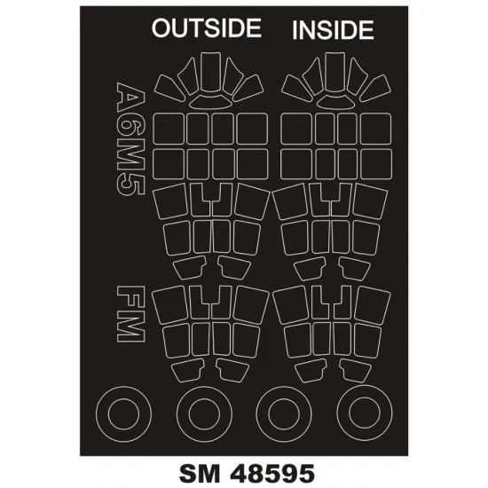 Montex Sm48595 1/48 Painting Mask For A6m5a Zero Outside Inside For Finemolds Kits