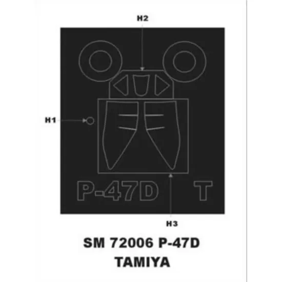 Montex Sm72006 1/72 Painting Mask For P-47 D Bubbletop Outside For Tamiya Kits
