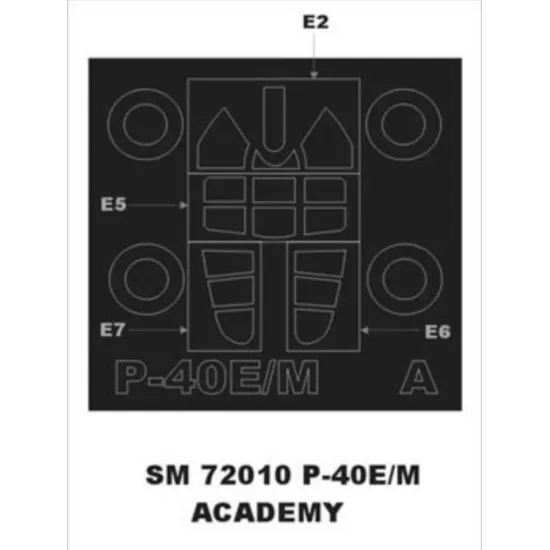 Montex Sm72010 1/72 Painting Mask For P-40 E/M Outside For Academy Kits