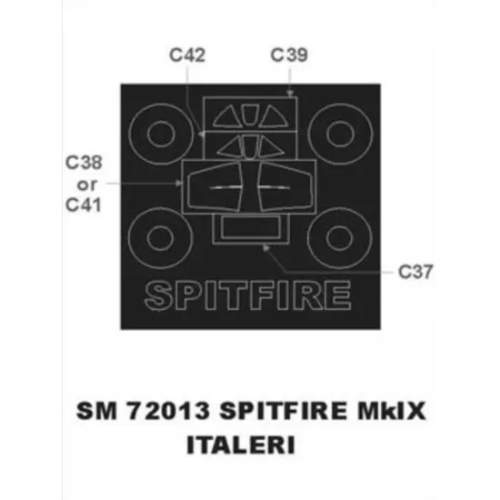Montex Sm72013 1/72 Painting Mask For Spitfire Mkix Outside For Italeri Kits
