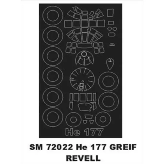Montex Sm72022 1/72 Painting Mask For He-177 Greif Outside For Revell Kits