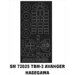Montex Sm72025 1/72 Painting Mask For Tbm-3 Avenger Outside For Hasegawa Kits