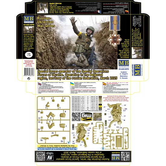 Master Box 24090 1/24 Russian-ukrainian War Series Special Forces Operator Of The Special Operations Forces Of Ukraine Operation In The Belgorod Region Territory Of The Russian Federation March 2025