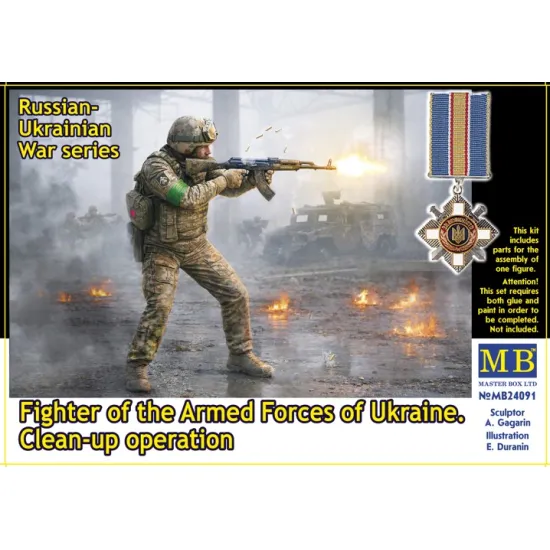Master Box 24091 1/24 Russian-ukrainian War Series Fighter Of The Armed Forces Of Ukraine Clean-up Operation