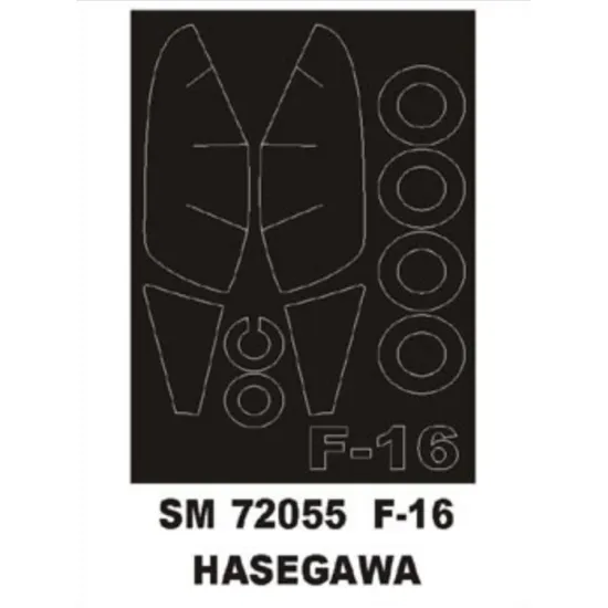Montex Sm72055 1/72 Painting Mask For F-16 Outside For Hasegawa Kits