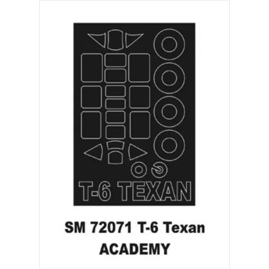 Montex Sm72071 1/72 Painting Mask For T-6 Texan Outside For Academy Kits