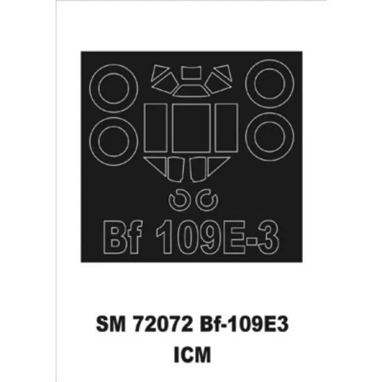 Montex Sm72072 1/72 Painting Mask For Bf-109e3 Outside For Icm Kits